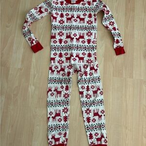 Hanna Andersson Red and White Holiday Reindeer Pajama Set